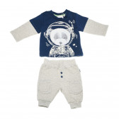 Памучен комплект от блуза с дълъг ръкав и панталон за бебе Chicco 42134 