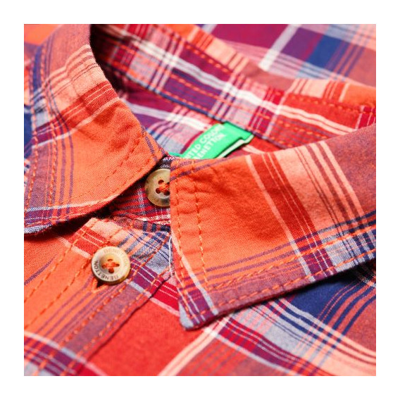Памучна риза с дълъг ръкав и копчета  за момче Benetton 42174 3