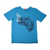 Памучна тениска с щампа за момче, синя s.Oliver 42223 
