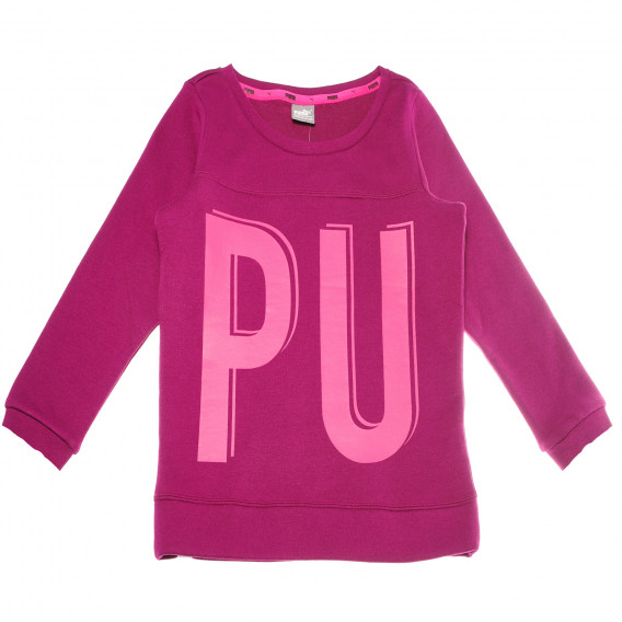 Ватирана блуза за момиче с щампирани букви, 5-6 години Puma 42236 