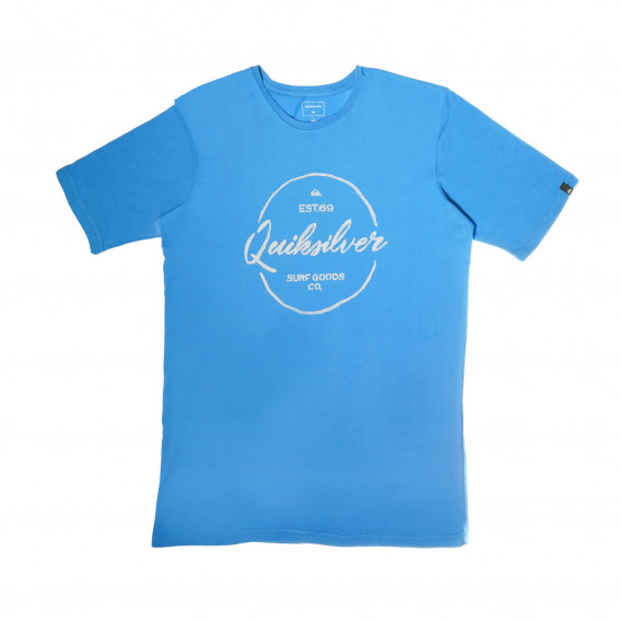 Памучна тениска  за момче с принт на марката, синя Quiksilver 42252 