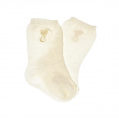 Чорапи с бродерия за бебе момиче, бежови Chicco 42399 3