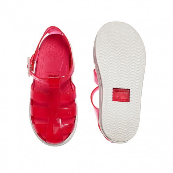 Силиконови сандали за момиче, червени Chicco 42404 3