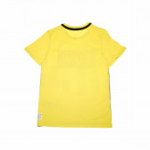 Тениска с принт от органичен памук  за момче, жълта Name it 42417 2