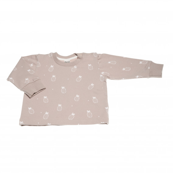 Памучна блуза с дълъг ръкав и щампа на ананаси за бебе - унисекс Pinokio 42497 2