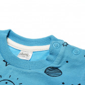 Памучна блуза с дълъг ръкав с принт за бебе момче, синя Pinokio 42504 2