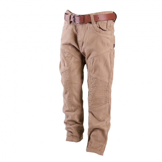 Дънков панталон с колан за момче, бежов Marine Corps 4257 