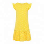 Памучна рокля с къс ръкав на точки за момиче жълта Name it 42738 