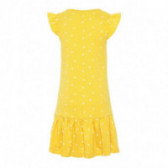 Памучна рокля с къс ръкав на точки за момиче жълта Name it 42739 2
