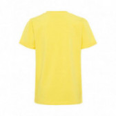 Памучна тениска с къс ръкав и щампа за момче, жълта Name it 42808 2