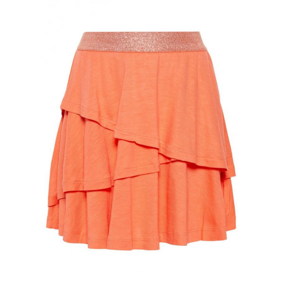 Плисирана пола с еластичен цветен ластик на кръста за момиче оранжева Name it 42837 