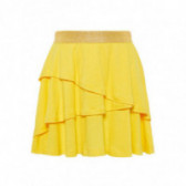 Плисирана пола с еластичен цветен ластик на кръста. за момиче жълта Name it 42840 