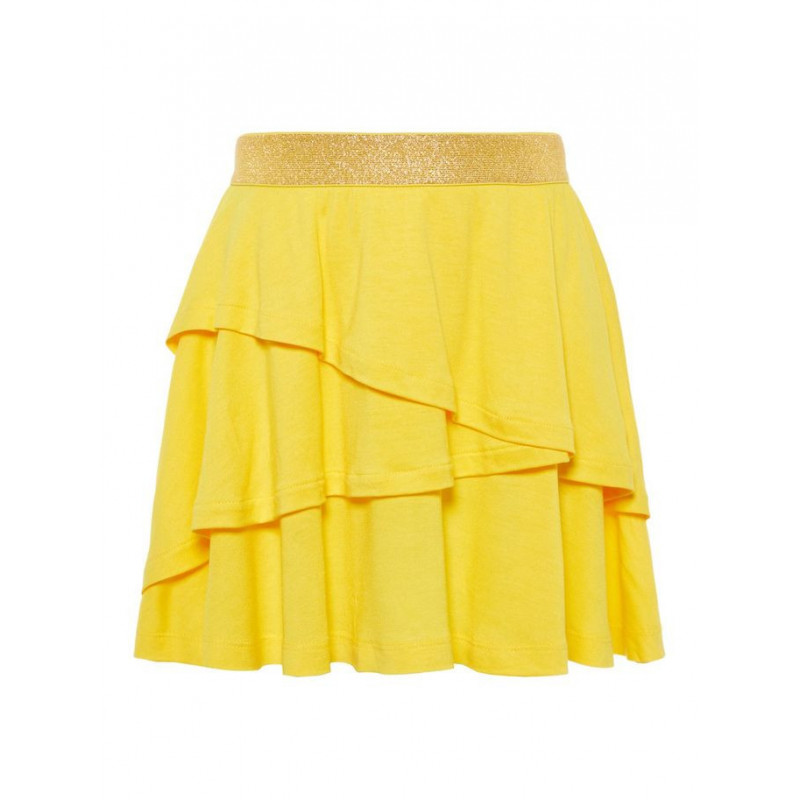 Плисирана пола с еластичен цветен ластик на кръста. за момиче жълта  42840