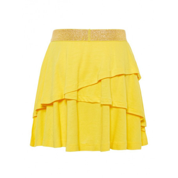 Плисирана пола с еластичен цветен ластик на кръста. за момиче жълта Name it 42841 2