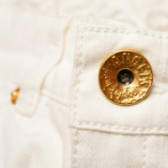 Дънков панталон за момиче с бродерия и камъчета за бебе, бял Roberto Cavalli 44032 4