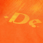 Памучна оранжева тениска с надпис за момче Roberto Cavalli 44060 3