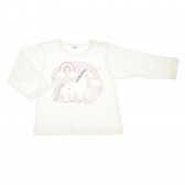 Памучна блуза за бебе момиче с апликация еднорог и дъга Pinokio 44167 2
