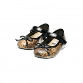 Кожени обувки с декорация панделка за момиче, бежови Chicco 44204 