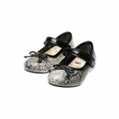 Кожени обувки с декорация панделка за момиче, сиви Chicco 44303 
