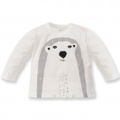 Памучна блуза с дълъг ръкав и принт на полярна мечка за бебе Pinokio 44494 