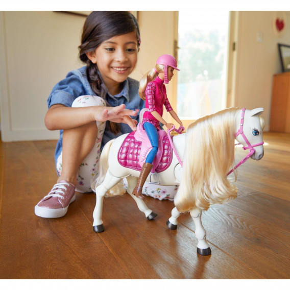 Кукла - интерактивен кон с движения и звуци Barbie 44911 4