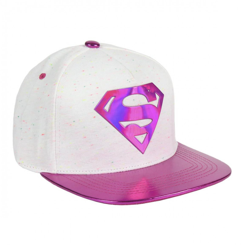 Бяла шапка за момиче декорирана с лого Superman  44977