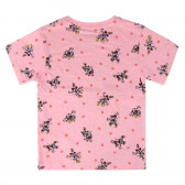 Памучна тениска розова с къс ръкав и принт Minnie Mouse за момиче Minnie Mouse 45078 2