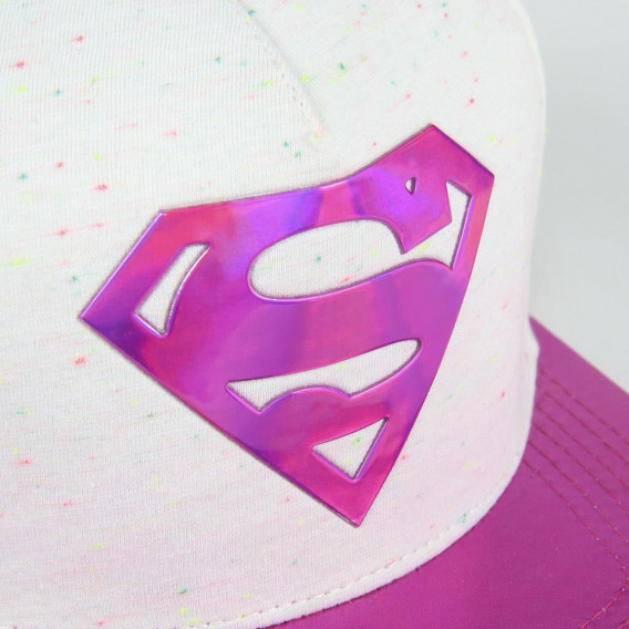 Бяла шапка за момиче декорирана с лого Superman Cerda 45137 4