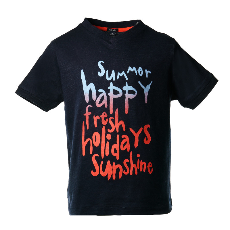 Памучна тениска с летен ваканционен надпис за момче  45306