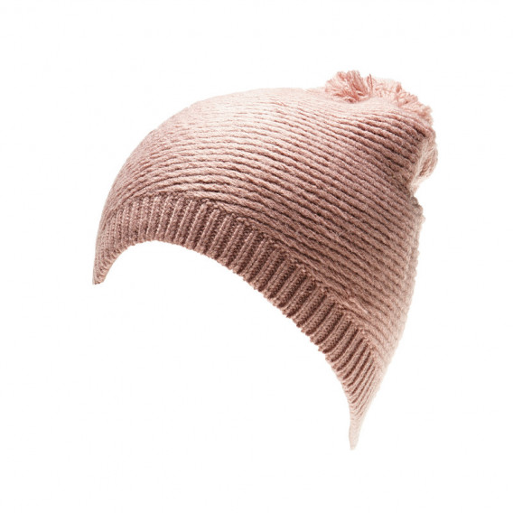 Плетена шапка за момиче  с пискюл KIABI 45371 