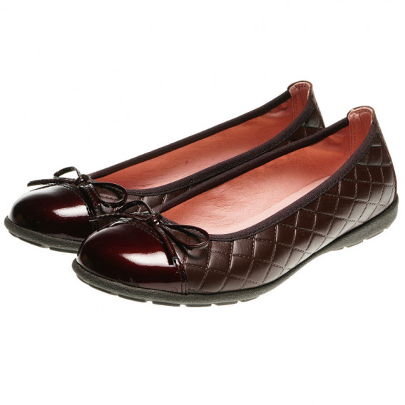Черни обувки за момиче с лачена предна част и панделка Paola 45490 