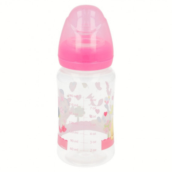 Полипропиленово шише за хранене Minnie Mouse, с биберон 2 капки, 0+ месеца, 240 мл, цвят: розов Minnie Mouse 45619 5
