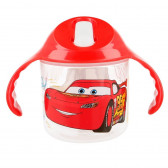 Чаша с червени дръжки и накрайник с картинка от анимационния филм CARS Stor 45864 6