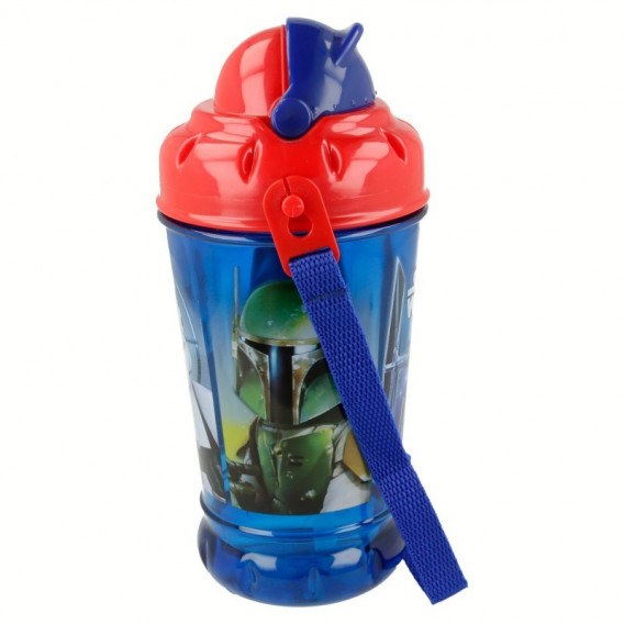 Пластмасова бутилка с червена капачка с картинка, Boba Fett & Vader, 440 мл Star Wars 45871 2