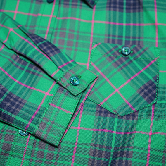 Памучна карирана риза с дълъг ръкав и копчета за момче Benetton 46001 3