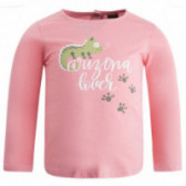 Canada House памучна розова блуза с дълъг ръкав и цветен принт за момиче Canada House 46085 