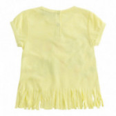 Памучна жълта тениска с къс ръкав и ресни отдолу за момиче Canada House 46115 2