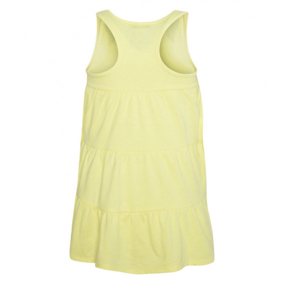 Лятна памучна рокля без ръкави за момиче, жълта Canada House 46227 2