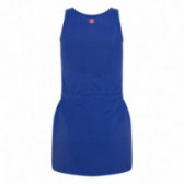Памучна рокля без ръкави с щампа за момиче, тъмно синя Canada House 46239 2