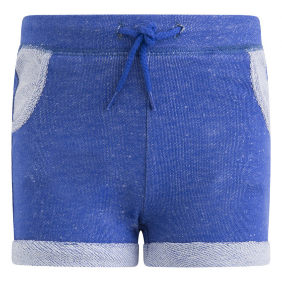 Canada House къси ежедневни памучни панталони за момиче с връзки в син цвят Canada House 46246 