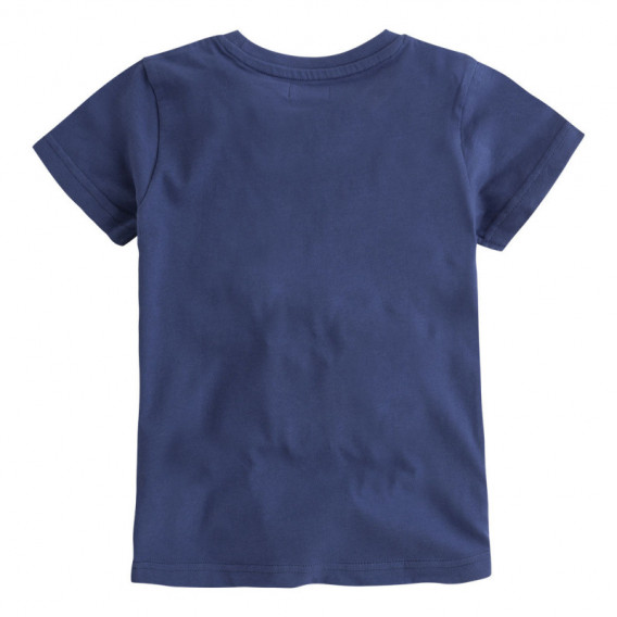 Лятна синя тениска от памук с принт кактуси за момиче Canada House 46277 2