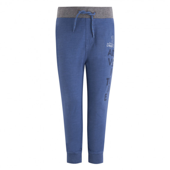 Canada House памучни спортни панталони за момиче в син цвят с широк ластик и връзки Canada House 46284 