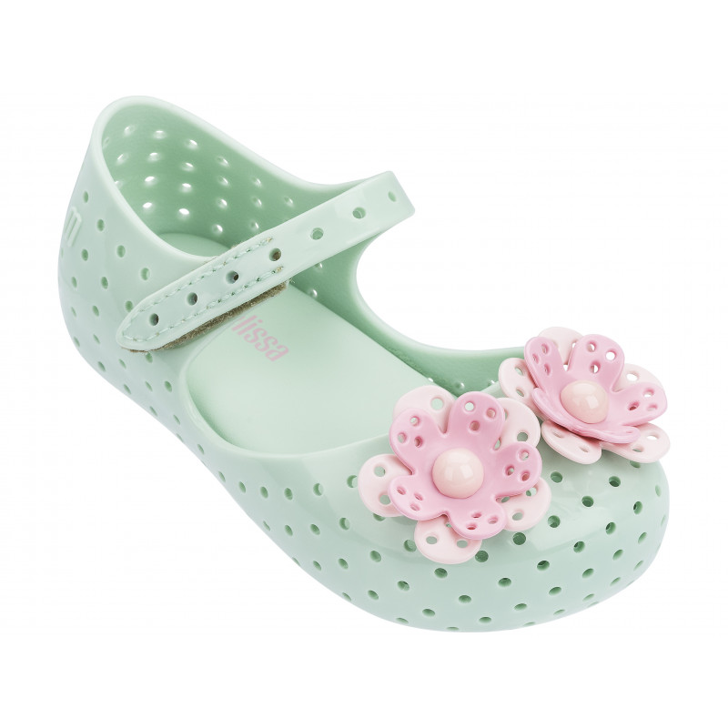 Обувки за момиче с две розови цветенца  46755