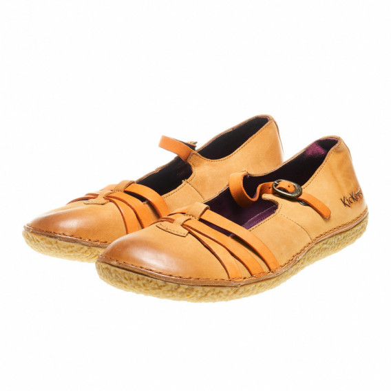 Обувки за момиче от естествена кожа с кожени ленти KICKERS 48915 