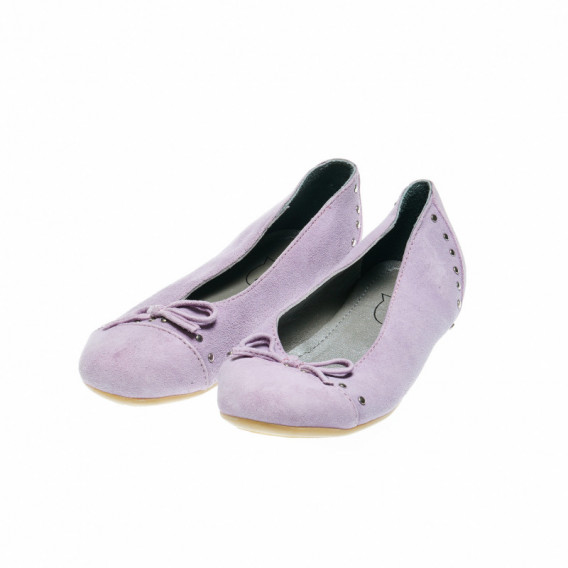 Велурени обувки за момиче в лилав цвят STUPS 49239 