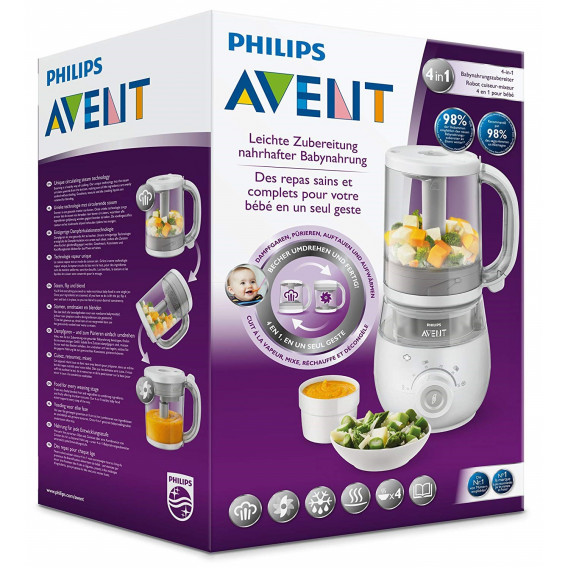 Уред за приготвяне на здравословна бебешка храна Philips AVENT 4 в 1 Philips AVENT 49475 3
