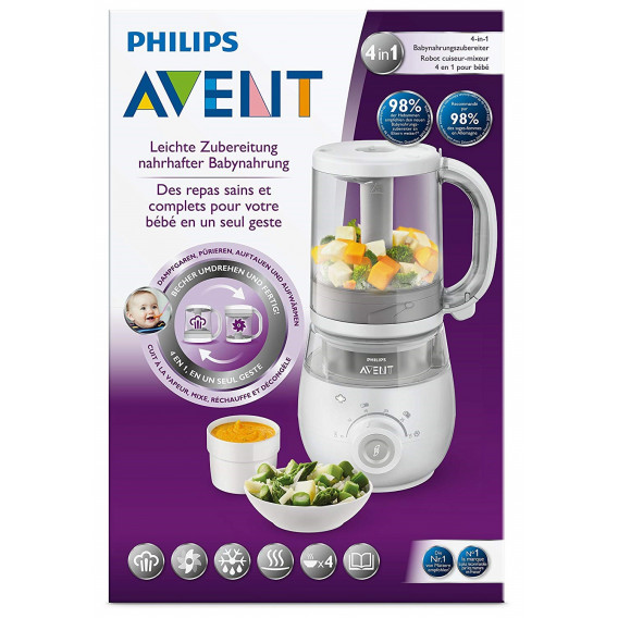 Уред за приготвяне на здравословна бебешка храна Philips AVENT 4 в 1 Philips AVENT 49476 4
