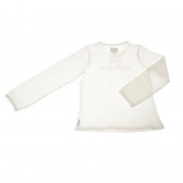Armani памучна бяла блуза с камъни и дълъг ръкав за момиче Armani 50555 2