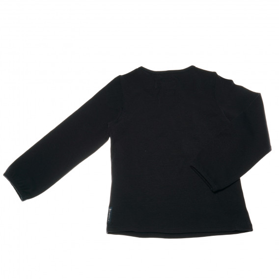 Armani черна памучна блуза с дълъг ръкав за момиче Armani 50571 2