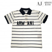 Памучна Armani блуза на райе с къс ръкав за момче Armani 50578 